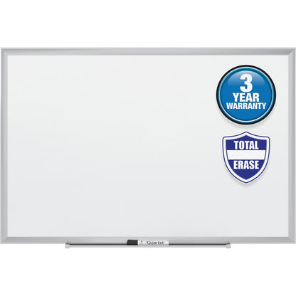 Quartet Classic Whiteboard - 48" (4 ft) Width x 36" (3 ft) Height - White Melamine Surface - Silver Aluminum Frame - Hor