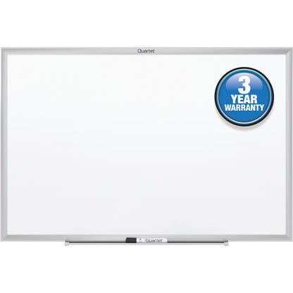 Quartet Classic Whiteboard - 48" (4 ft) Width x 36" (3 ft) Height - White Melamine Surface - Silver Aluminum Frame - Hor