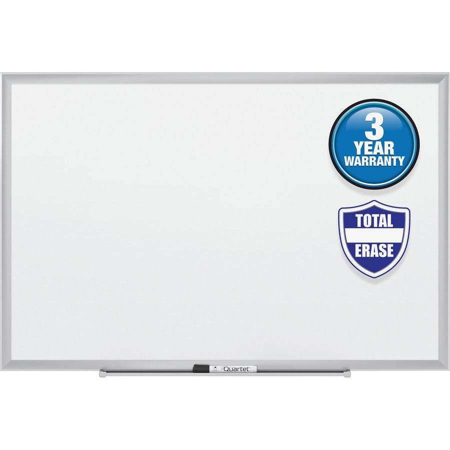 Quartet Classic Whiteboard - 72" (6 ft) Width x 48" (4 ft) Height - White Melamine Surface - Silver Aluminum Frame - Hor