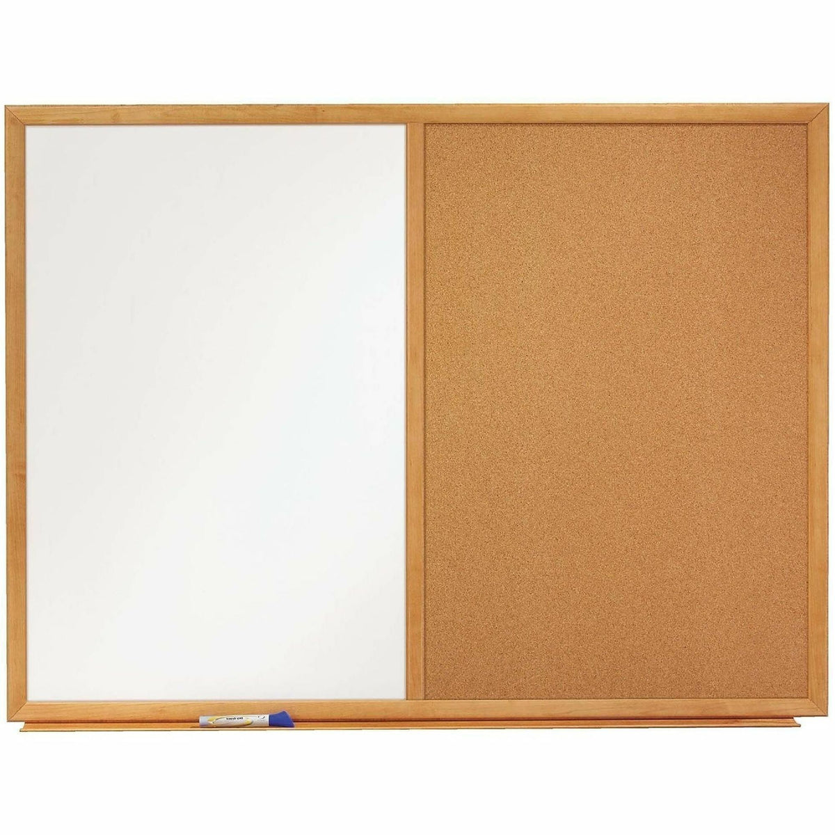 Quartet Standard Combination Whiteboard/Cork Bulletin Board - 48" (4 ft) Width x 36" (3 ft) Height - White Melamine Surf