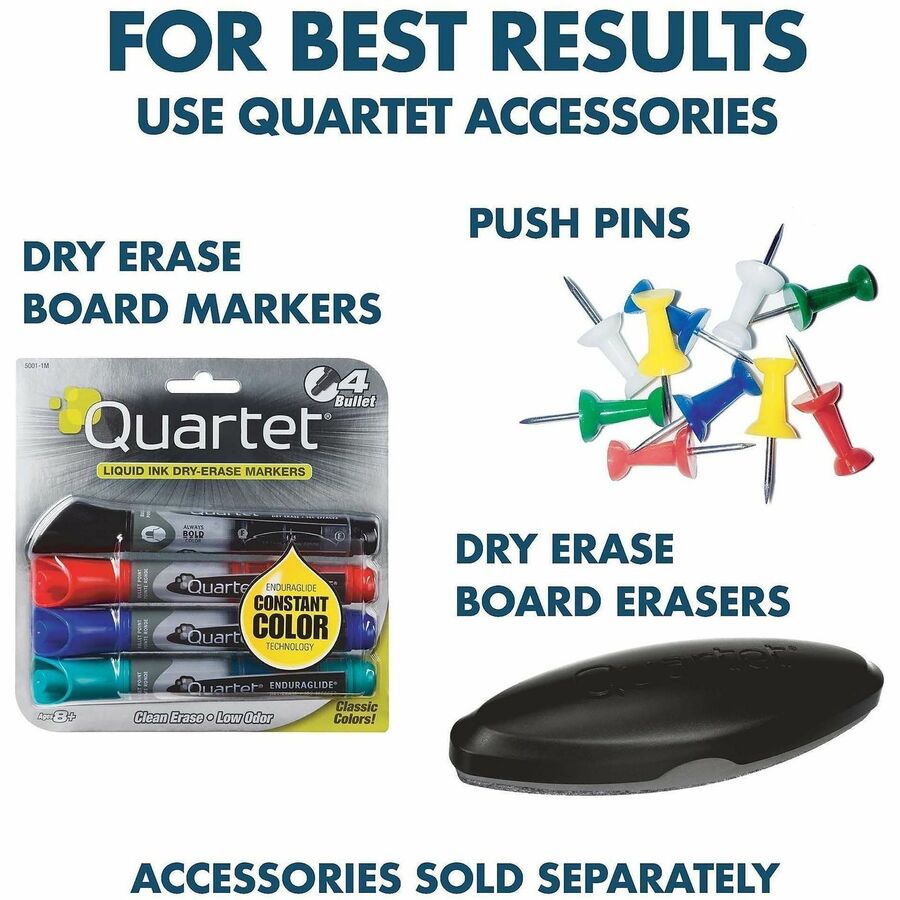 Quartet Standard Combination Whiteboard/Cork Bulletin Board - 48" (4 ft) Width x 36" (3 ft) Height - White Melamine Surf