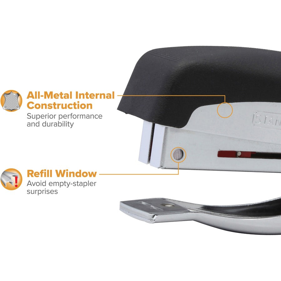 Bostitch Deluxe Hand-held Stapler - Staples Upto 20 Sheet of 20lb Paper - Holds Upto 105 Staple - Half Strip - Staple Si