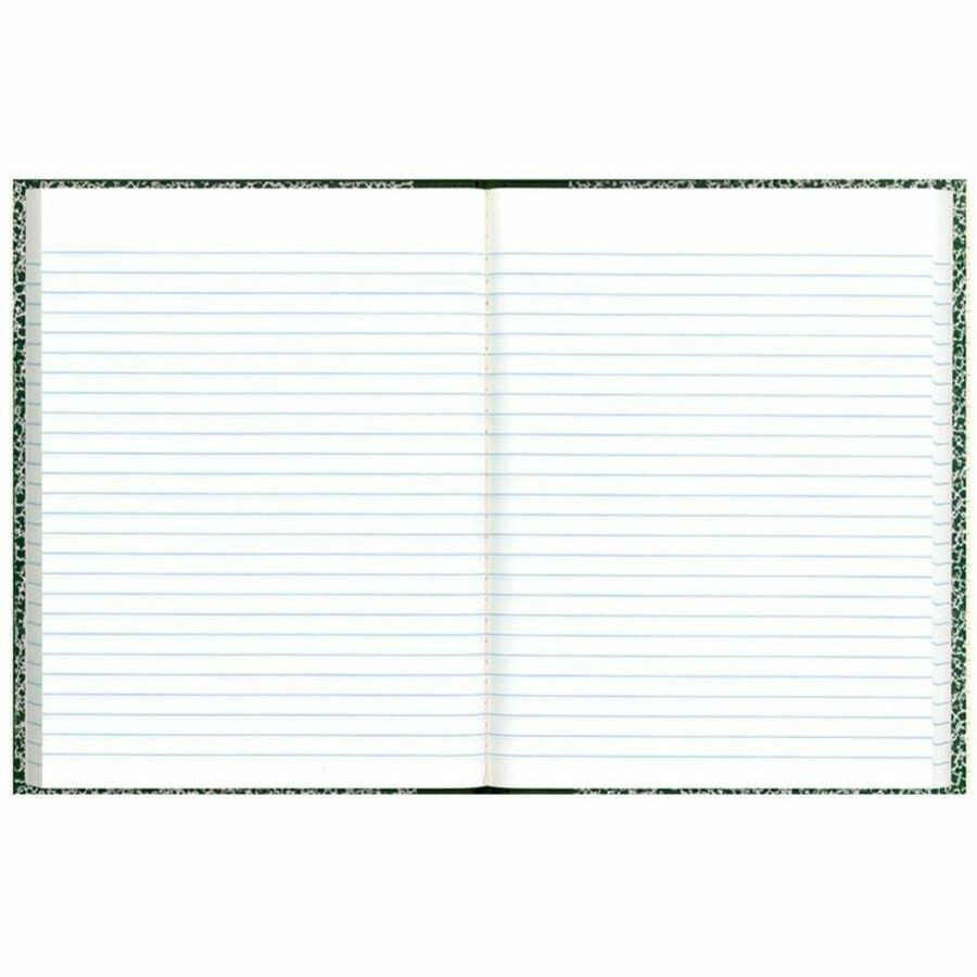 Rediform Center Sewn Lab Notebook - 96 Sheets - Sewn - 7 1/8" x 10 1/8" Sheet Size - White Paper - Green Marble Cover - 