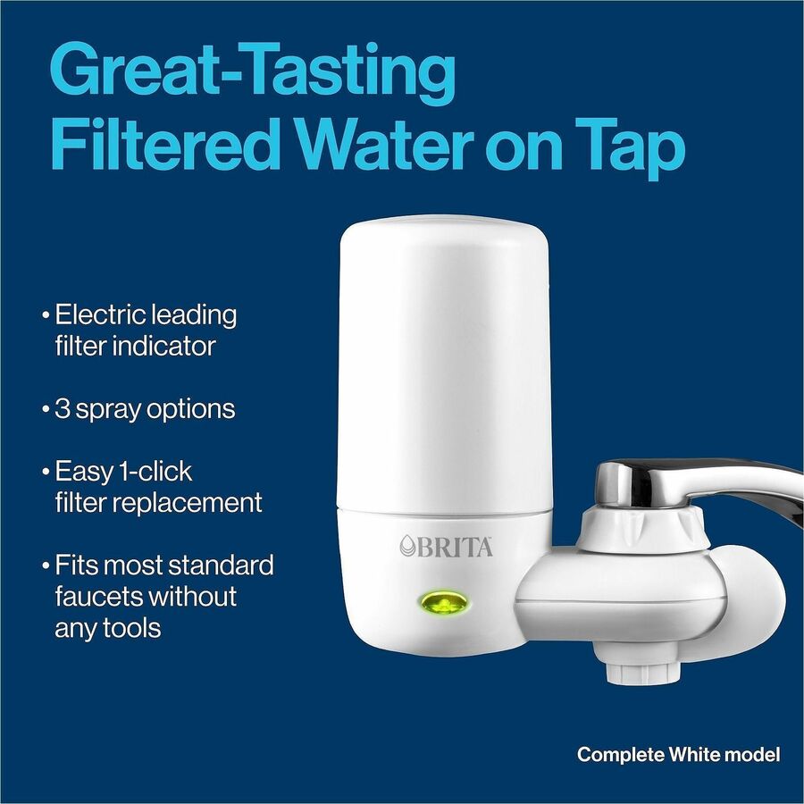 Brita Faucet Mount System with 1 Elite Advanced Replacement Filter - Faucet - 100 gal Filter Life (Water Capacity) - 1 E