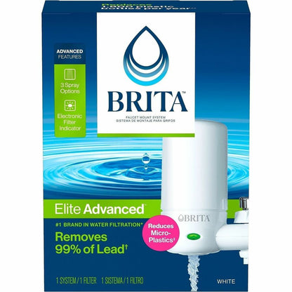 Brita Faucet Mount System with 1 Elite Advanced Replacement Filter - Faucet - 100 gal Filter Life (Water Capacity) - 1 E