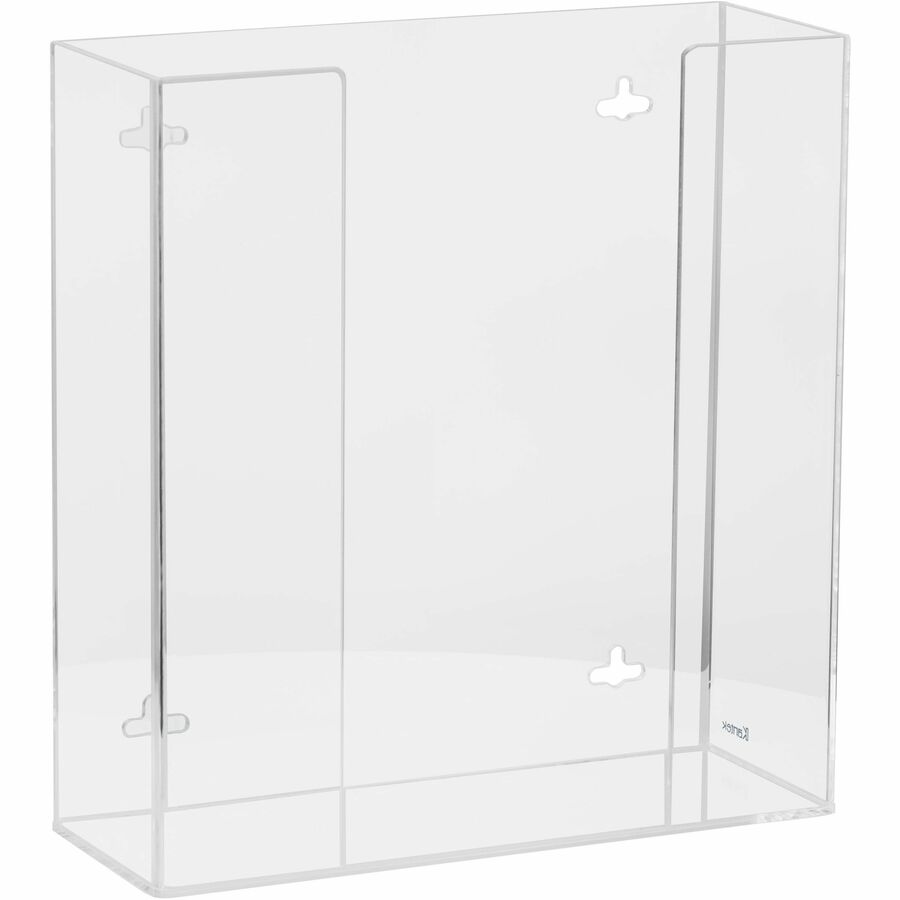 Kantek Double Glove Box Dispenser - 10.7" Height x 10.3" Width x 3.8" Depth - Acrylic - Clear - 1 Each