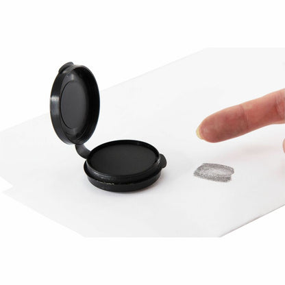 SICURIX Inkless Fingerprint Pad with Adhesive BLACK (38010) - 1.5" Height x 1.5" Width x 1.5" Depth - Black Ink - Black 