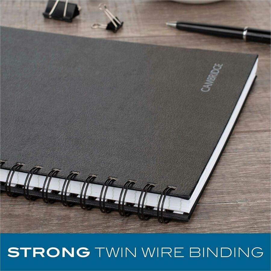 Mead Hardbound Business Notebook - Letter - 96 Sheets - Wire Bound - 0.28" Ruled - 20 lb Basis Weight - Letter - 8 1/2" 