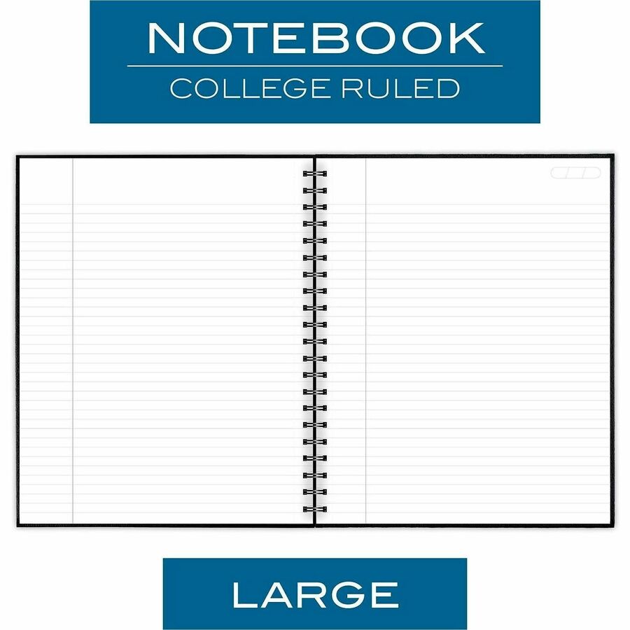 Mead Hardbound Business Notebook - Letter - 96 Sheets - Wire Bound - 0.28" Ruled - 20 lb Basis Weight - Letter - 8 1/2" 