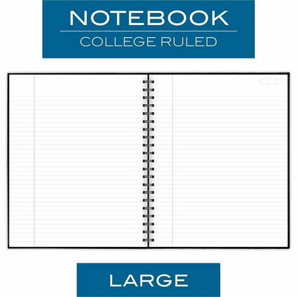 Mead Hardbound Business Notebook - Letter - 96 Sheets - Wire Bound - 0.28" Ruled - 20 lb Basis Weight - Letter - 8 1/2" 
