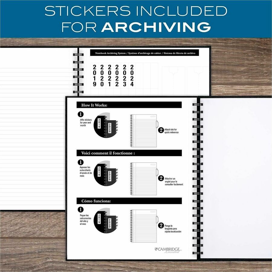 Mead Hardbound Business Notebook - Letter - 96 Sheets - Wire Bound - 0.28" Ruled - 20 lb Basis Weight - Letter - 8 1/2" 