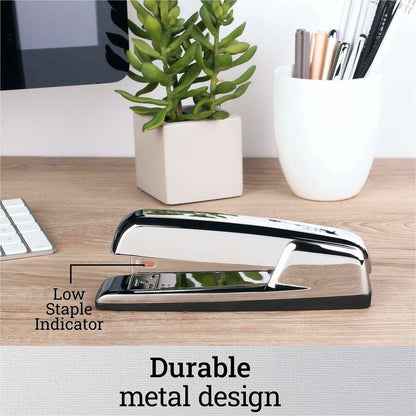 Swingline 747 Polished Chrome Stapler - Staples Upto 25 Sheet of 20lb Paper - Holds Upto 210 Staple - Full Strip - Stapl