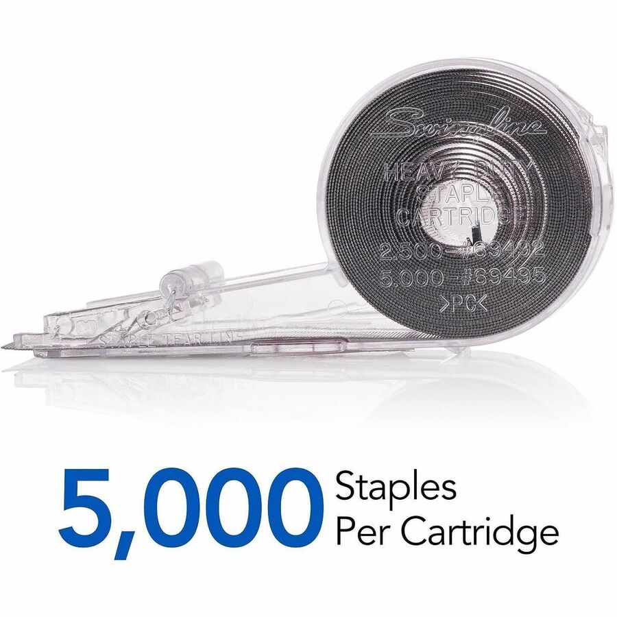 Swingline Premium Staple Cartridge - Premium - 3/8" Leg - Holds 70 Sheet(s) - for Paper - Chrome - 5000 Per Cartridge - 