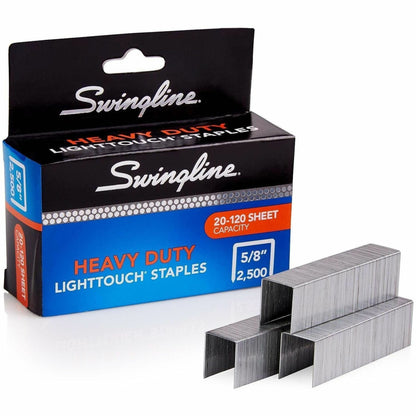 Swingline LightTouch Heavy-Duty Staples - Heavy Duty - 5/8" Leg - Holds 120 Sheet(s) - Heavy Duty, Chisel Point - 100 Pe