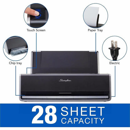 Swingline Commercial Electric Punch - 3 Punch Head(s) - 28 Sheet - 9/32" Punch Size - Black, Gray