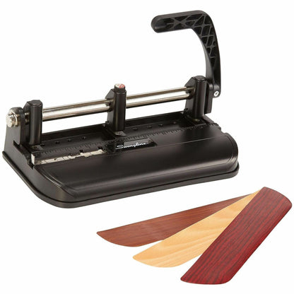 Swingline Lever Handle Heavy-Duty Punch - 7 Punch Head(s) - 32 Sheet - 9/32" , 11/32" , 13/32" Punch Size - Metal - Blac