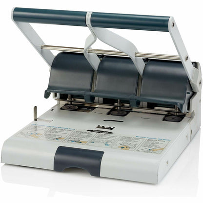 Swingline Manual Punch - 3 Punch Head(s) - 160 Sheet - 9/32" , 11/32" Punch Size - Metal - Gray