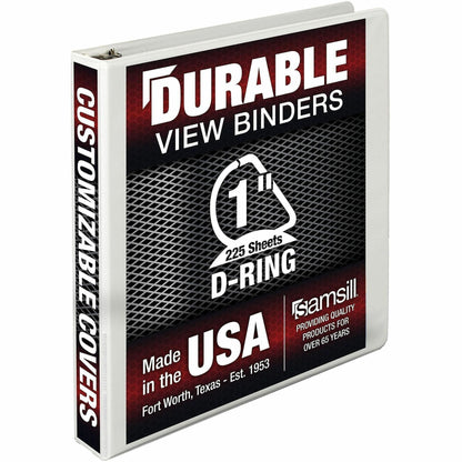 Samsill Insertable D-Ring Binder - 1" Binder Capacity - Letter - 8 1/2" x 11" Sheet Size - 250 Sheet Capacity - 3 Ring -