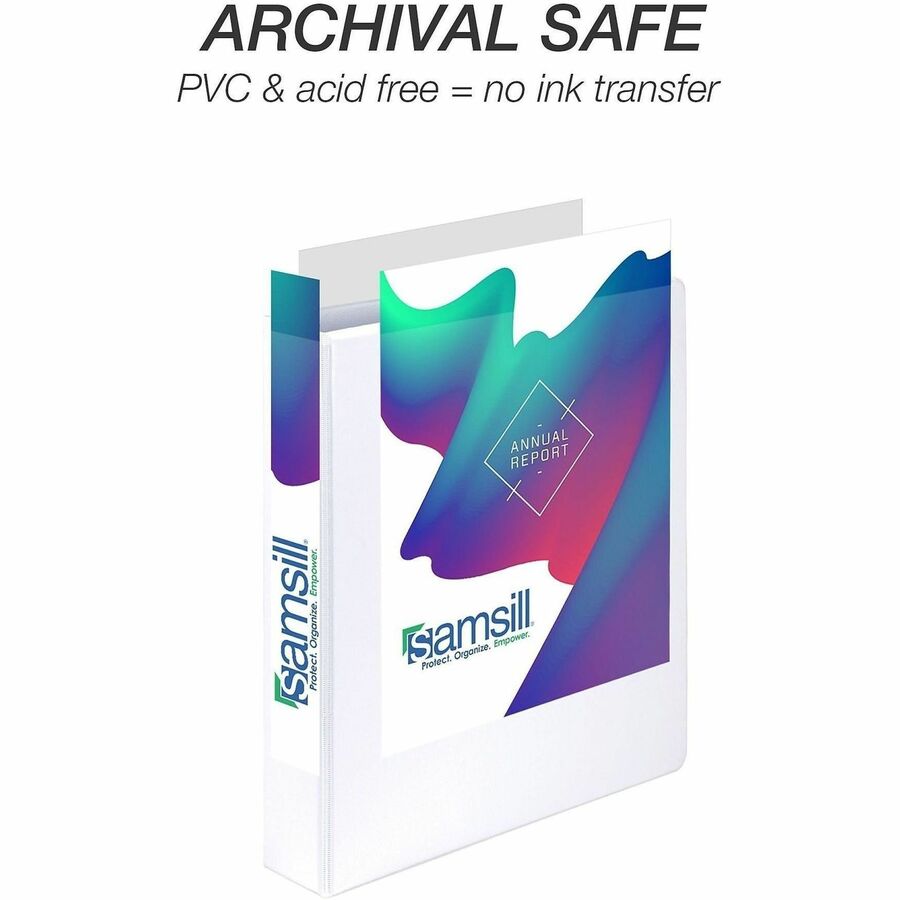 Samsill Insertable D-Ring Binder - 1 1/2" Binder Capacity - Letter - 8 1/2" x 11" Sheet Size - 375 Sheet Capacity - 3 Ri