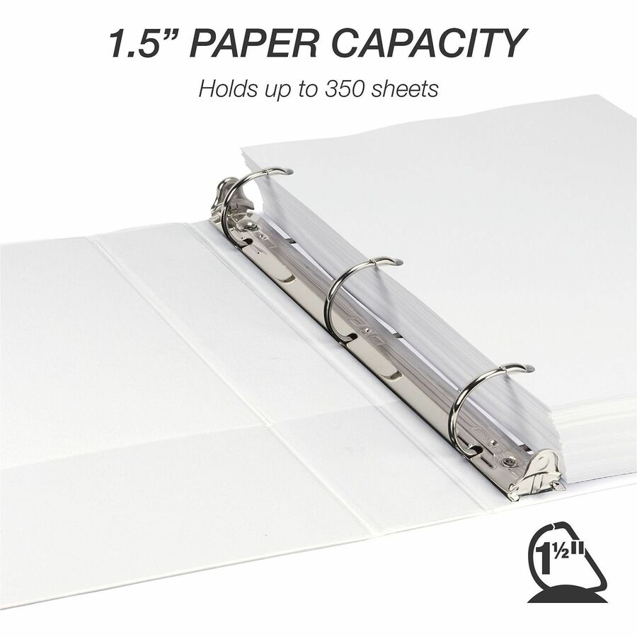 Samsill Insertable D-Ring Binder - 1 1/2" Binder Capacity - Letter - 8 1/2" x 11" Sheet Size - 375 Sheet Capacity - 3 Ri