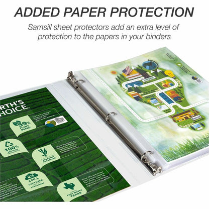 Samsill Earth's Choice Plant-based Durable View Binder - 1/2" Binder Capacity - Letter - 8 1/2" x 11" Sheet Size - 100 S