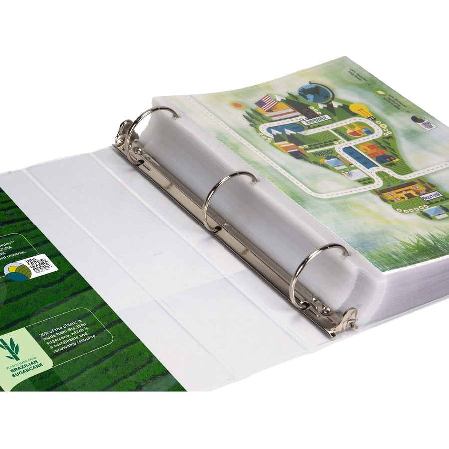 Samsill Earth's Choice Plant-based Durable View Binder - 2" Binder Capacity - Letter - 8 1/2" x 11" Sheet Size - 425 She