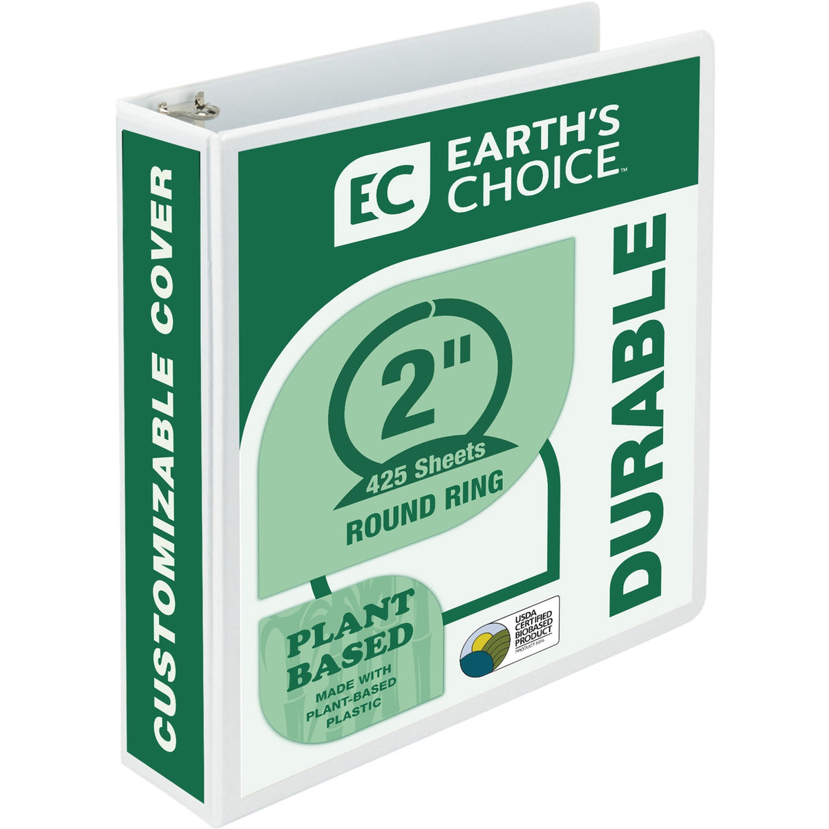 Samsill Earth's Choice Plant-based Durable View Binder - 2" Binder Capacity - Letter - 8 1/2" x 11" Sheet Size - 425 She