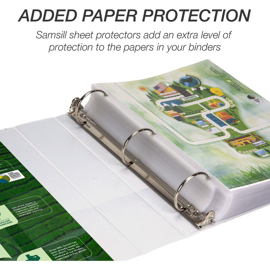 Samsill Earth's Choice Plant-based Durable View Binder - 3" Binder Capacity - Letter - 8 1/2" x 11" Sheet Size - 550 She