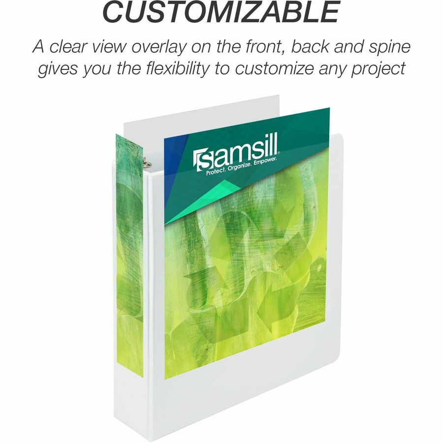Samsill Earth's Choice Plant-based Durable View Binder - 3" Binder Capacity - Letter - 8 1/2" x 11" Sheet Size - 550 She