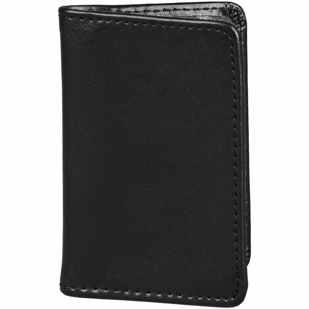 Samsill Regal Carrying Case (Wallet) Business Card - Black - Leather, Genuine Cowhide Leather Body - 1 Each