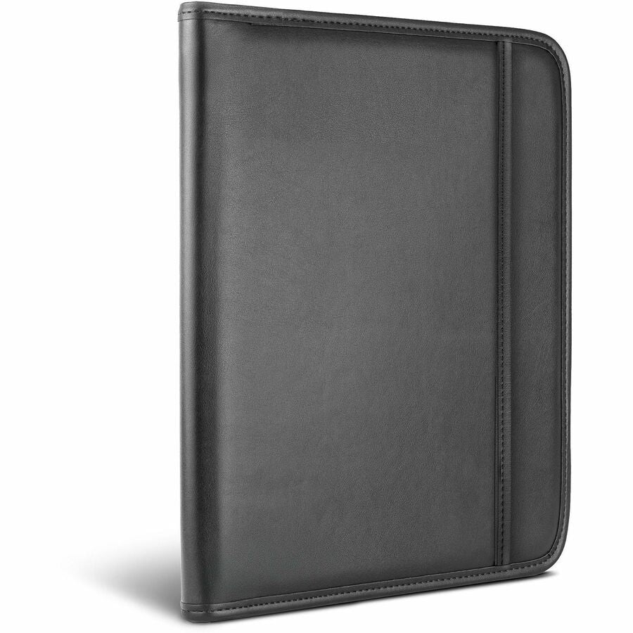 Samsill Letter Pad Folio - 8 1/2" x 11" - 6 Exterior, Internal Pocket - Vinyl, Polyvinyl Chloride (PVC) - Black - 1 Each