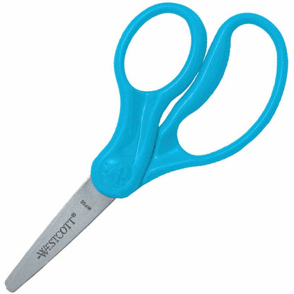 Westcott 5" Kids Pointed Tip Scissors - 5" Overall Length - Straight-left/right - Stainless Steel - Pointed Tip - Assort