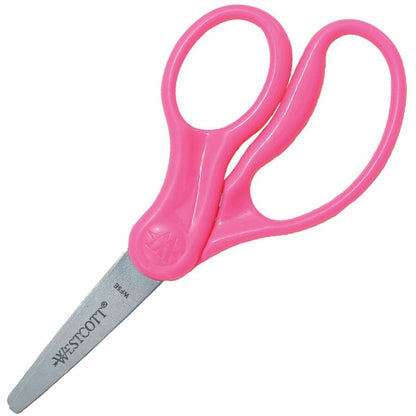 Westcott 5" Kids Pointed Tip Scissors - 5" Overall Length - Straight-left/right - Stainless Steel - Pointed Tip - Assort