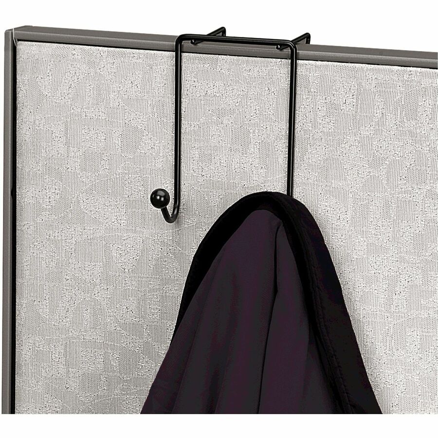 Fellowes Wire Partition Additions Double Coat Hook - 2 Hooks - 6" Height x 4" Width - for Coat, Umbrella, Sweater, Wall 