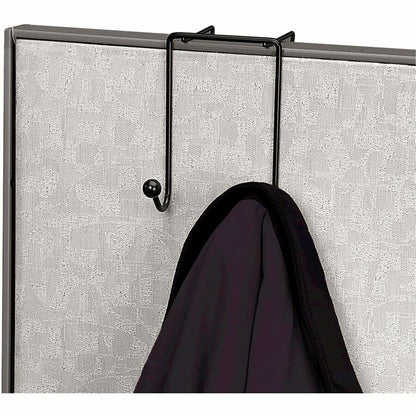 Fellowes Wire Partition Additions Double Coat Hook - 2 Hooks - 6" Height x 4" Width - for Coat, Umbrella, Sweater, Wall 