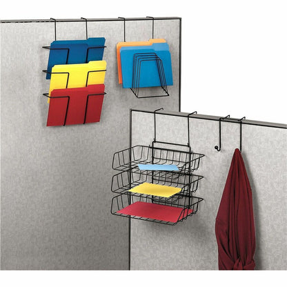 Fellowes Wire Partition Additions Double Coat Hook - 2 Hooks - 6" Height x 4" Width - for Coat, Umbrella, Sweater, Wall 