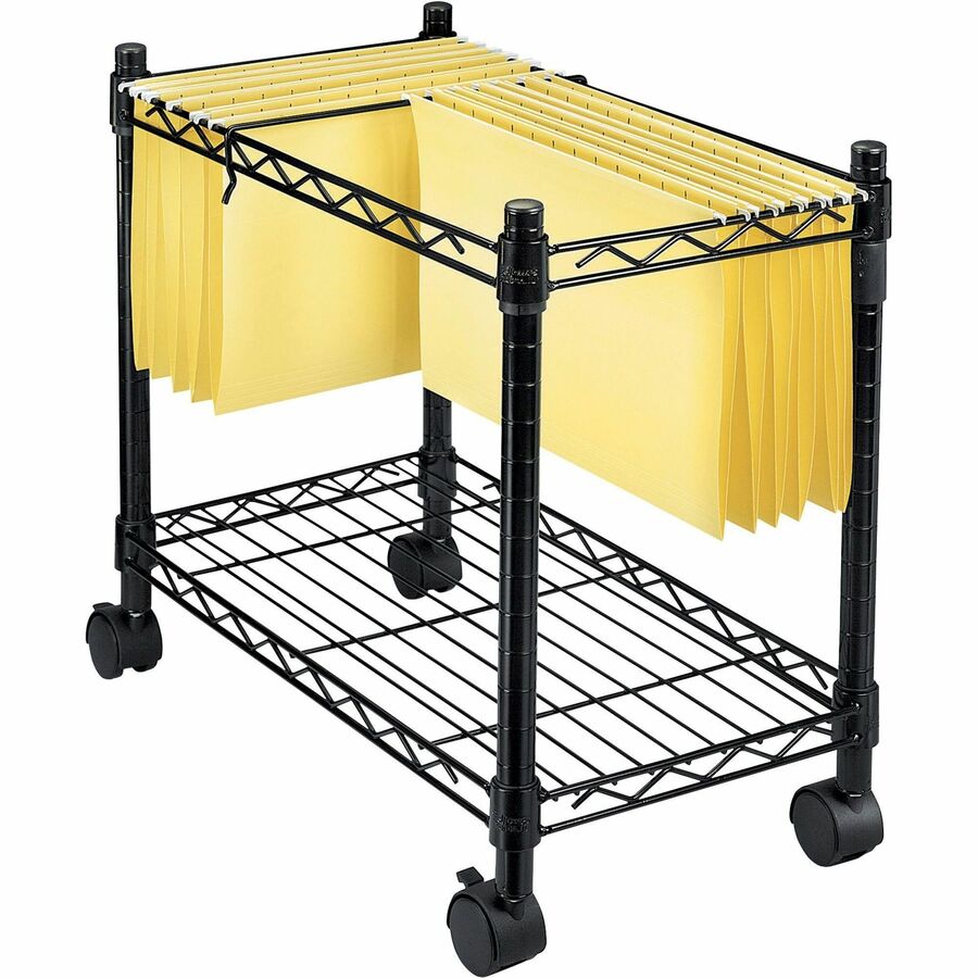 Fellowes High-Capacity Rolling File Cart - 4 Casters - Metal, Steel - 24" Width x 14" Depth x 20.50" Height - Black - 1 