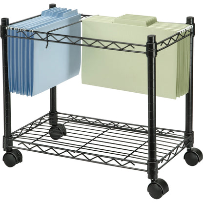 Fellowes High-Capacity Rolling File Cart - 4 Casters - Metal, Steel - 24" Width x 14" Depth x 20.50" Height - Black - 1 