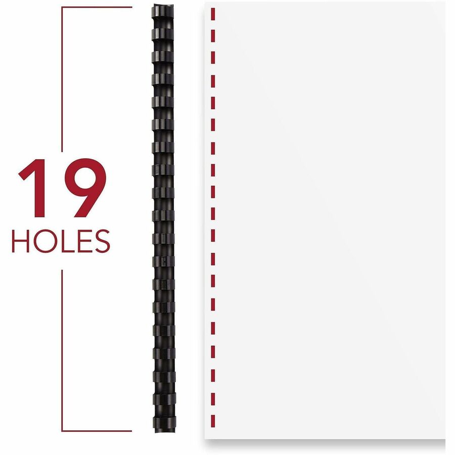GBC CombBind Binding Spines - 0.37" Maximum Capacity - 60 x Sheet Capacity - For Letter 8 1/2" x 11" Sheet - 19 x Rings 