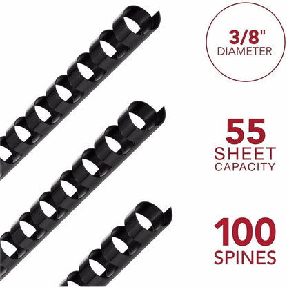 GBC CombBind Binding Spines - 0.37" Maximum Capacity - 60 x Sheet Capacity - For Letter 8 1/2" x 11" Sheet - 19 x Rings 