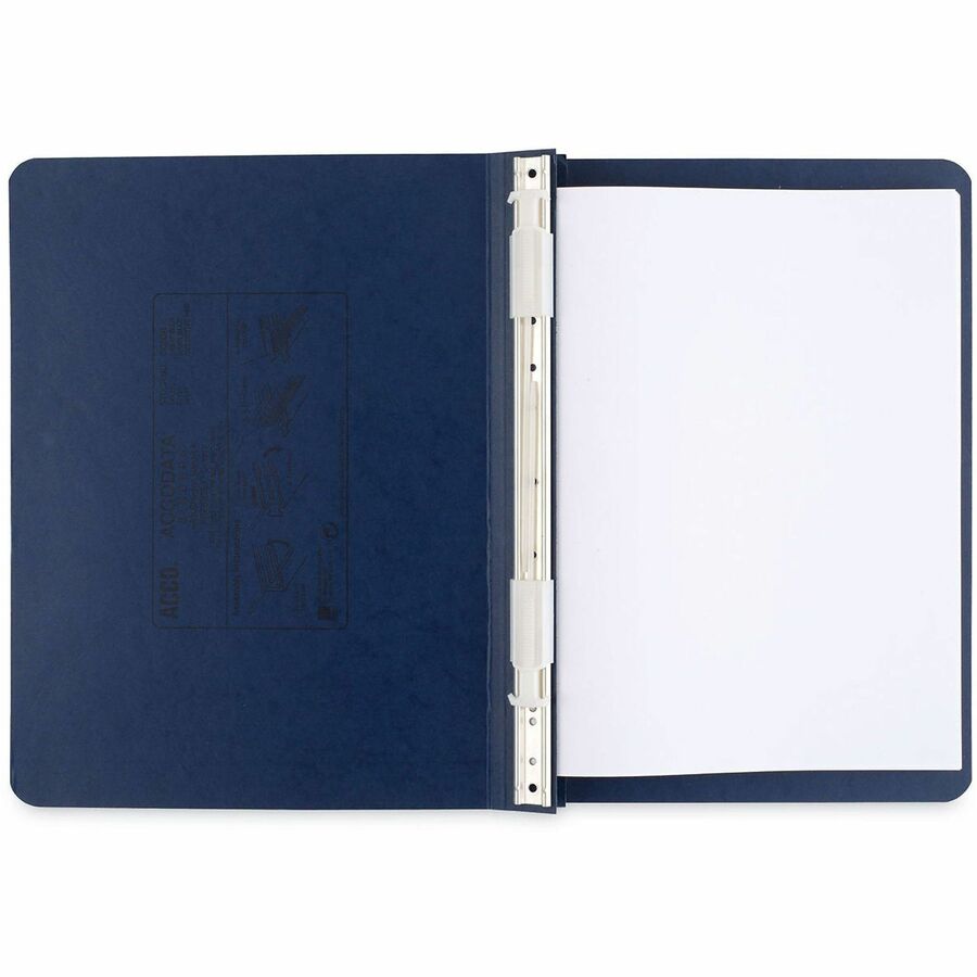 ACCO Presstex Hanging Data Binder - 6" Binder Capacity - 8 1/2" x 12" Sheet Size - Fastener: Post - Presstex - Dark Blue