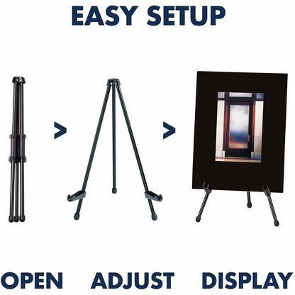 Quartet Tabletop Instant Easel - 5 lb Load Capacity - 14" Height - Tabletop - Steel - Black - 1 Each