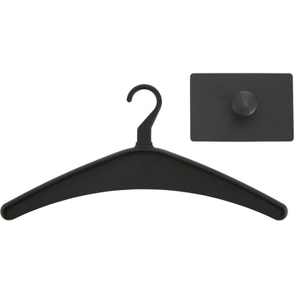 Quartet Single Post Magnetic Hook - 1 Hooks - 1 Hangers - for Coat, Jacket, Bag, Garment - Steel - Black - Powder Coated