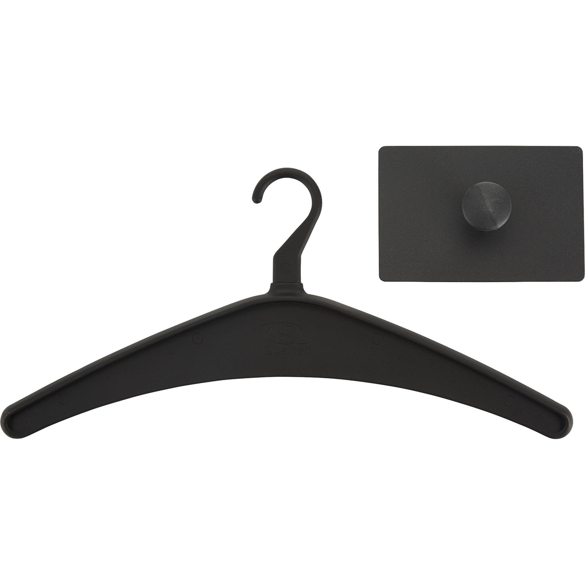 Quartet Single Post Magnetic Hook - 1 Hooks - 1 Hangers - for Coat, Jacket, Bag, Garment - Steel - Black - Powder Coated