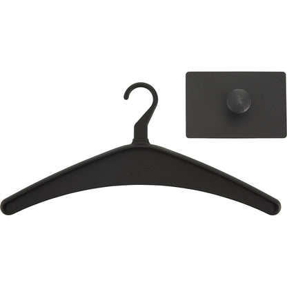 Quartet Single Post Magnetic Hook - 1 Hooks - 1 Hangers - for Coat, Jacket, Bag, Garment - Steel - Black - Powder Coated