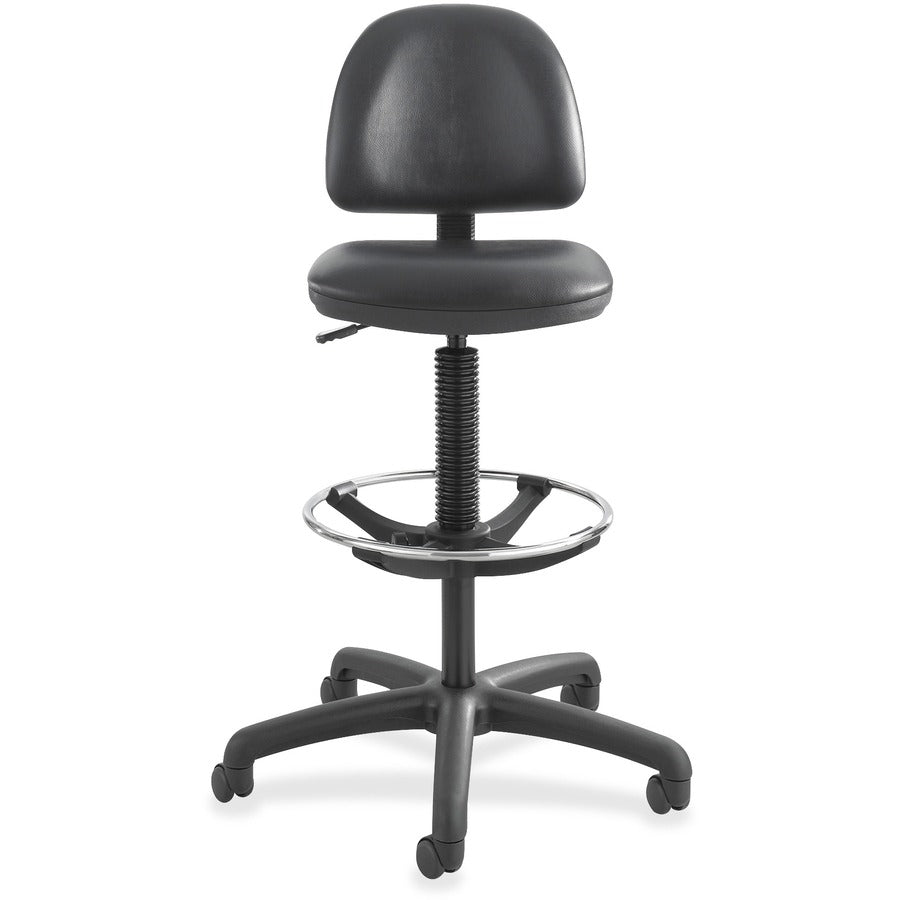 Safco Precision Extended Height Drafting Chair - Vinyl Black Seat Color - Vinyl Seat Material - Black Frame Color - 5-st