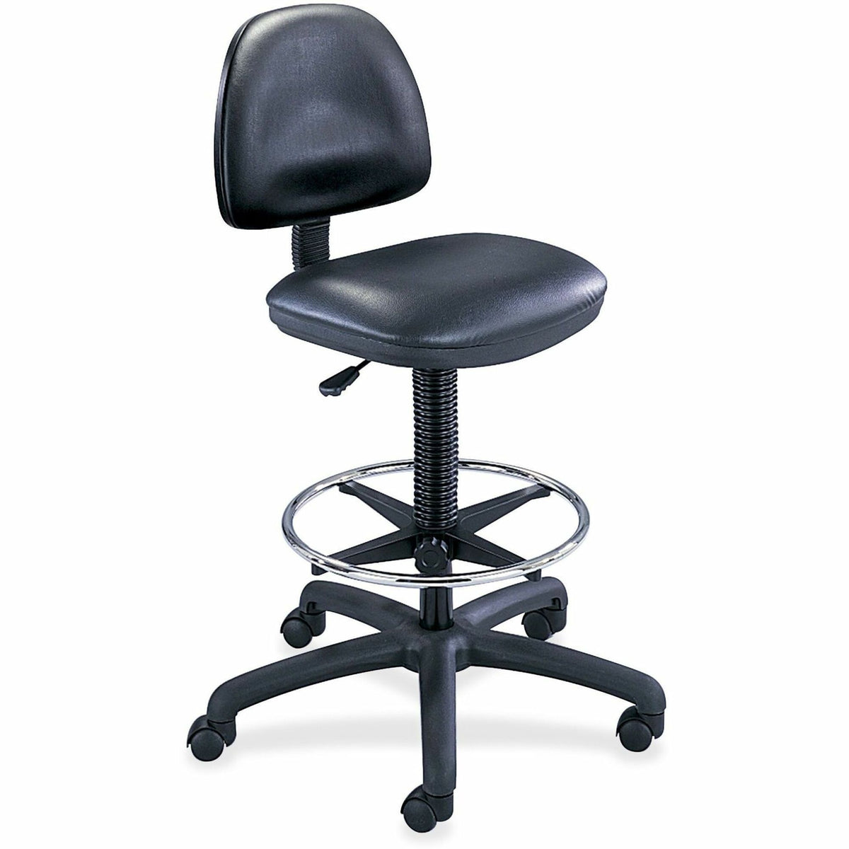 Safco Precision Extended Height Drafting Chair - Vinyl Black Seat Color - Vinyl Seat Material - Black Frame Color - 5-st