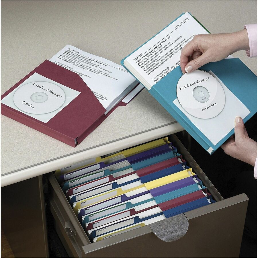 Smead Organized Up 2/5 Tab Cut Letter Recycled File Jacket - 8 1/2" x 11" - 1" Expansion - 11 pt. - Assorted - Unpunched