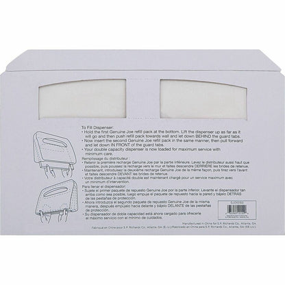Genuine Joe Half-fold Toilet Seat Covers - Half-fold - For Public Toilet - White - 250/Pack - 10 / Carton