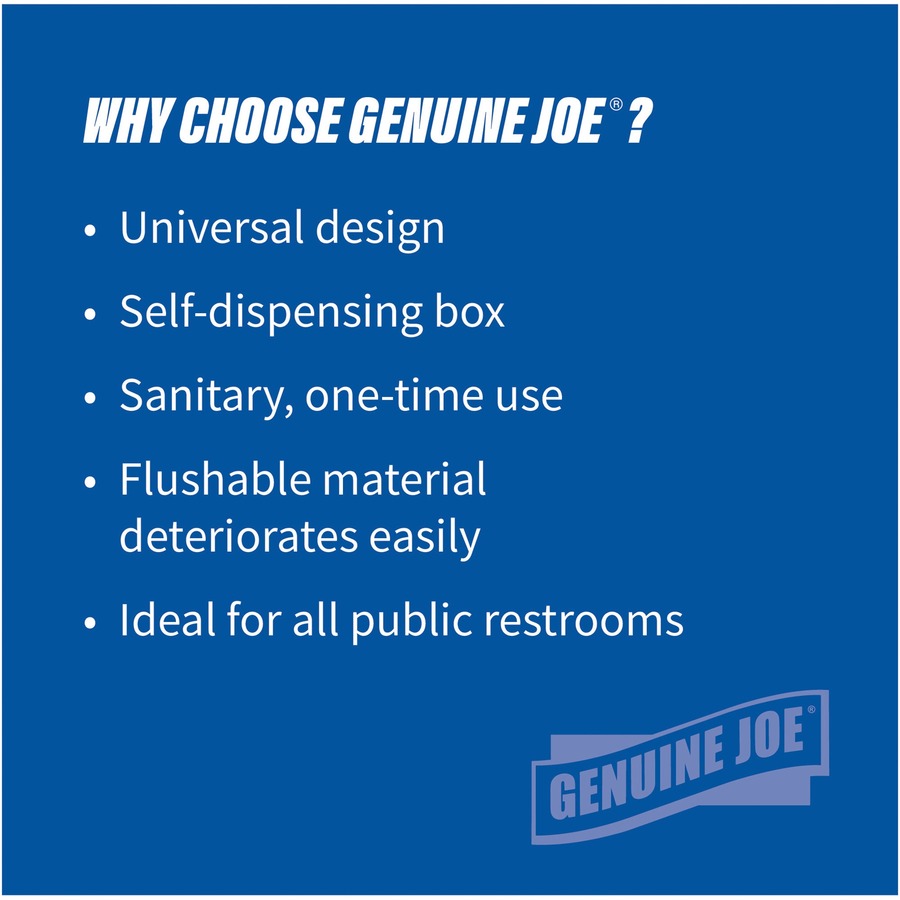 Genuine Joe Half-fold Toilet Seat Covers - Half-fold - For Public Toilet - White - 250/Pack - 10 / Carton